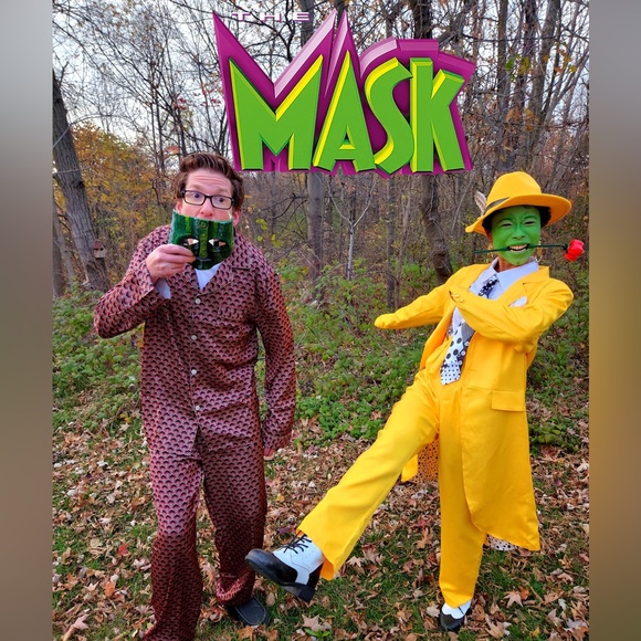 2x Green Masks from movie The Mask Jim Carrey Cosplay Costume - Picture 14 of 16